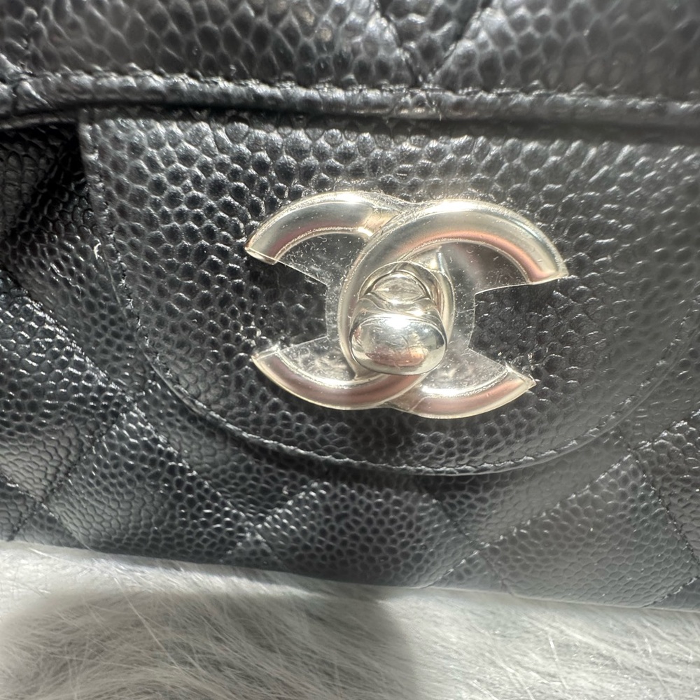Chanel cavier Jumbo Double Flap Silver Hardware w/COA - Picture 4 of 15